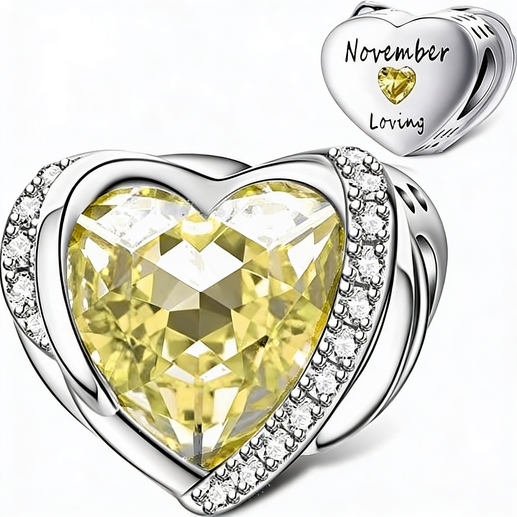Birthstone Heart Charm
