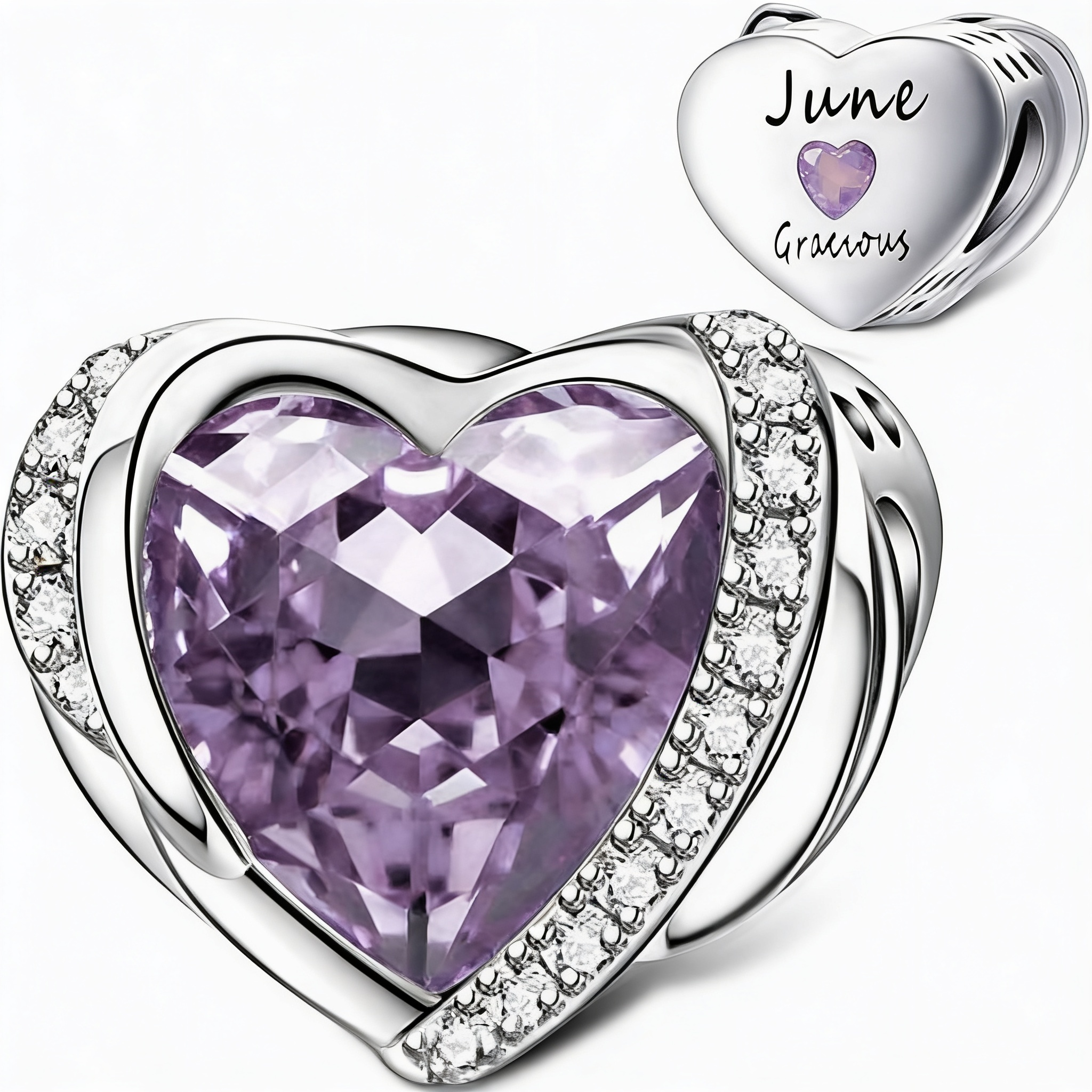 Birthstone Heart Charm