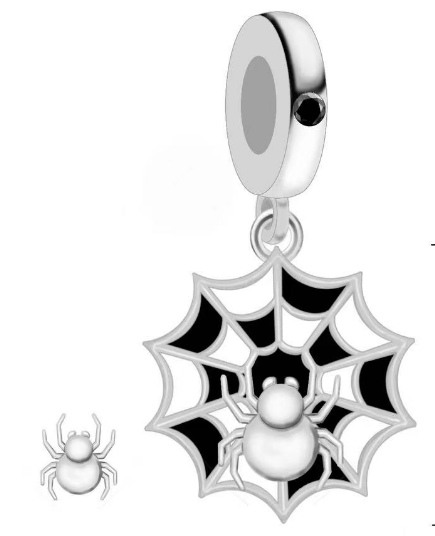 Spider and Spider Web Charm