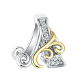 Gold Edge Letter A Charm