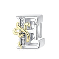 Gold Edge Letter E Charm