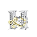 Gold Edge Letter H Charm