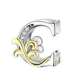 Gold Edge Letter C Charm