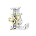 Gold Edge Letter L Charm