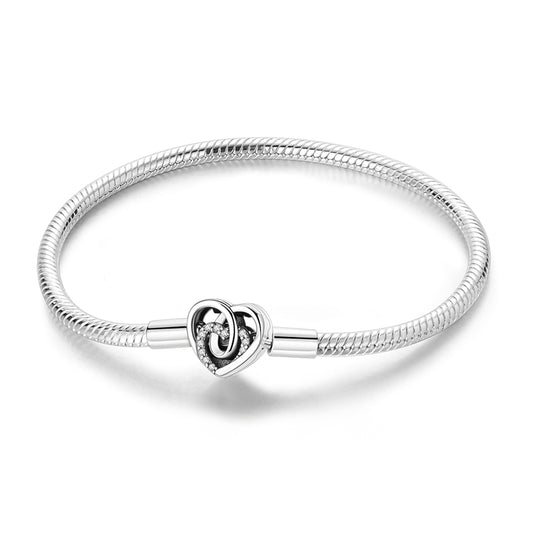 Shining Heart Snake Bone Bracelet