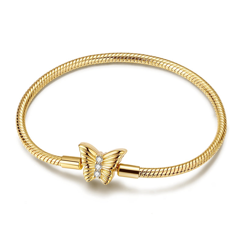 Golden Autumn Butterfly Chain Bracelet