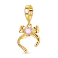 Golden Bow Girly Heart Charm