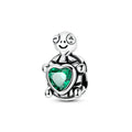 Green Turtle Holding Heart Charm