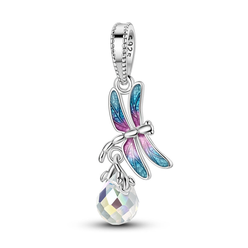 Colorful Dragonfly Crystal Charm