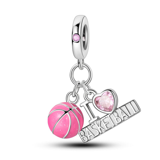 Pink Basketball Charm