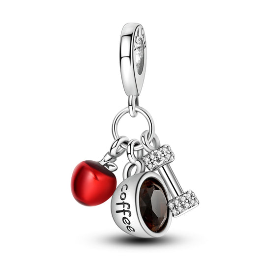 Coffee Apple Dumbbell Weight Loss Charm