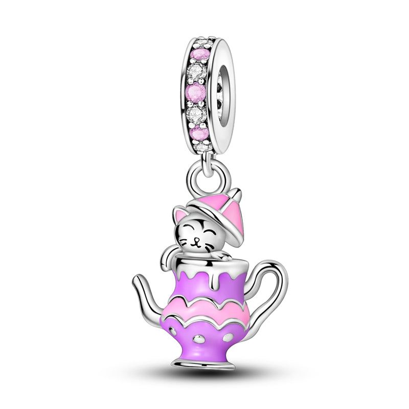 Cute Cat Teapot Charm