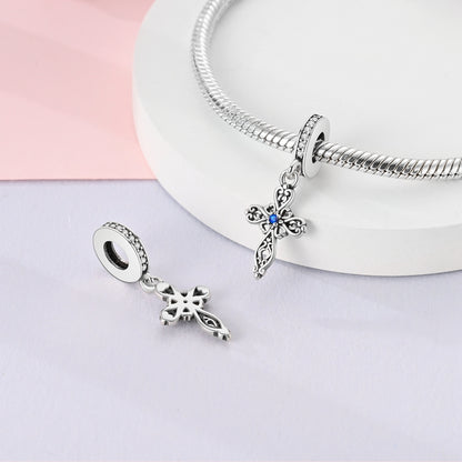 Retro Pattern Cross Charm