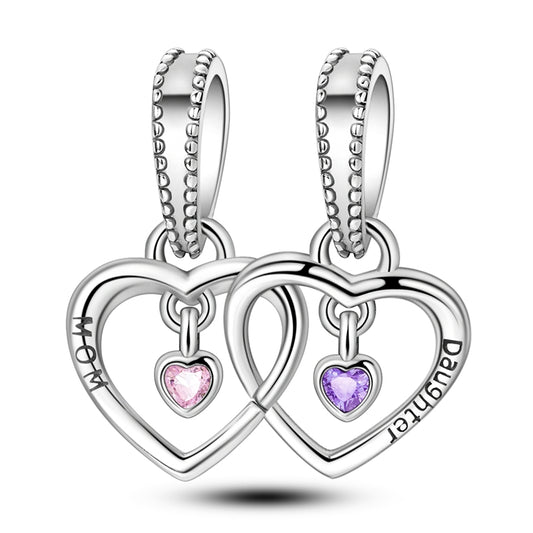 Mother and Daughter Heart-to-Heart Combination Charm