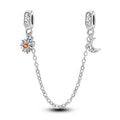 Curly Grass Pattern Moon Sun Safety Chain