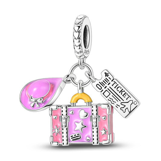 Hat Suitcase Ticket Charm