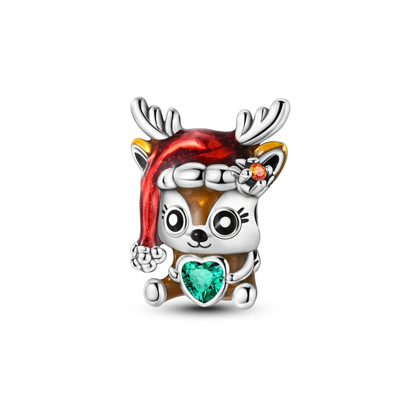 Elk Holding Heart Charm