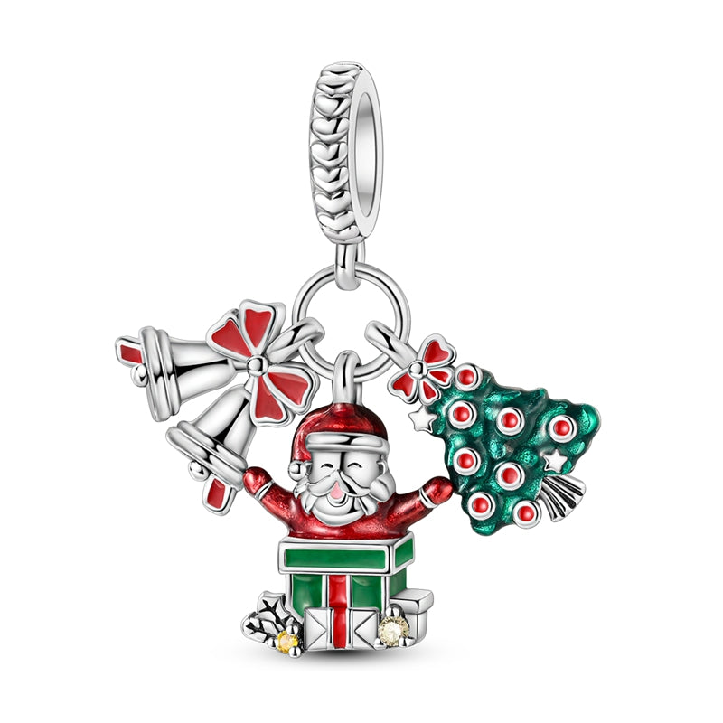 Christmas Tree Bell Santa Claus Charm