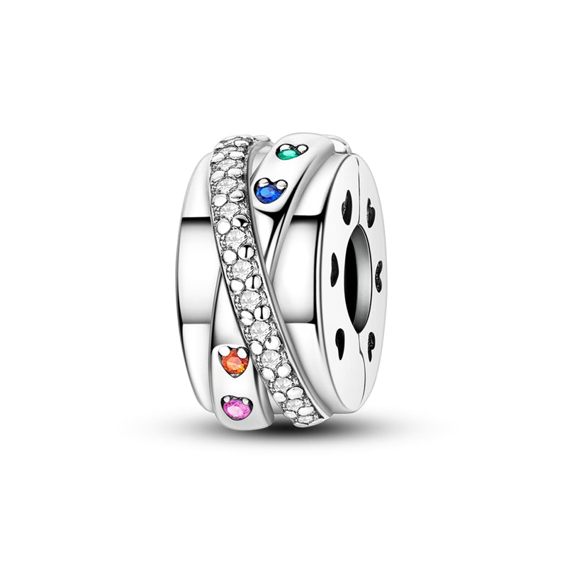 Colored Heart Cross Spacer