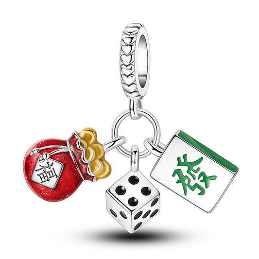 Lucky Bag Mahjong Dice Charm