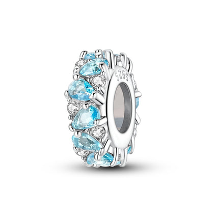 Ocean Blue Teardrop Zircon Silicone Stopper Spacer Bead