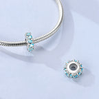 Ocean Blue Teardrop Zircon Silicone Stopper Spacer Bead