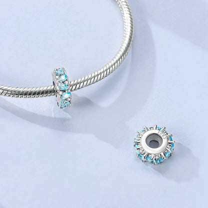 Ocean Blue Teardrop Zircon Silicone Stopper Spacer Bead