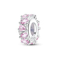 Pink Water Droplet Zircon Rubber Plug Fixing Clip