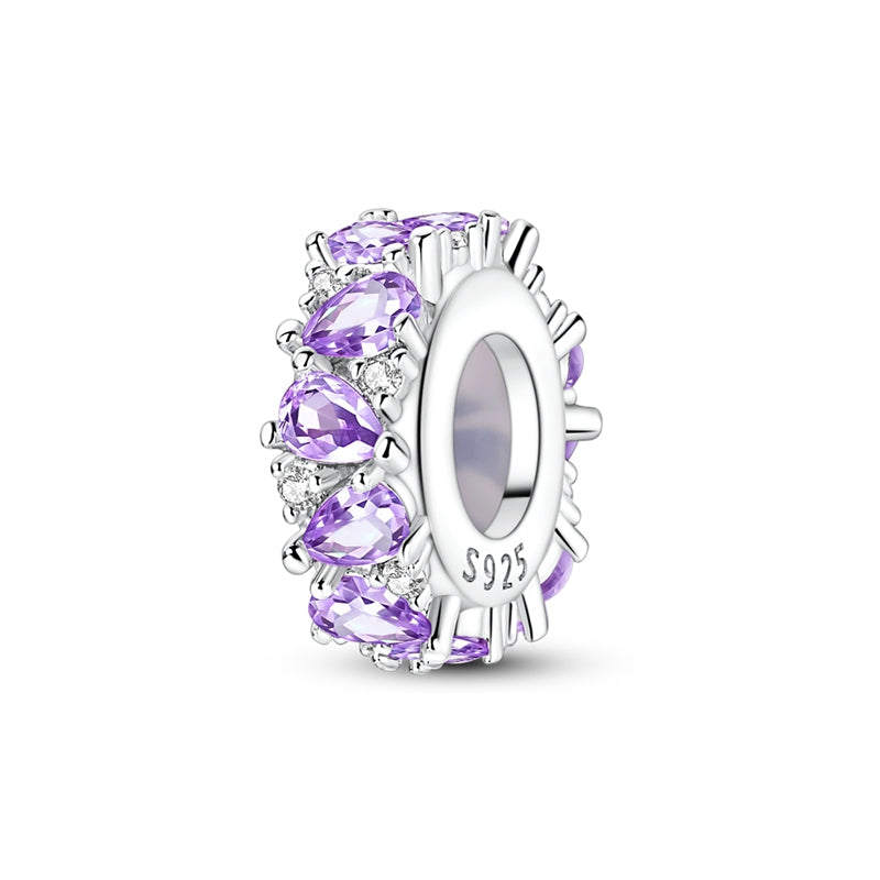 Purple Water Droplet Zircon Rubber Plug Fixing Clip