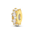 Gold Square Zirconium Rubber Stopper Positioning Charm