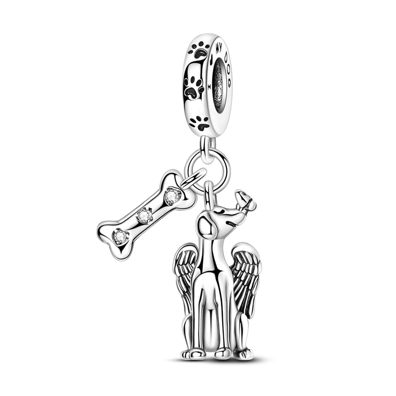 Angel Dog Charm