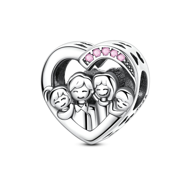 Heart Shaped Family Photo Charm