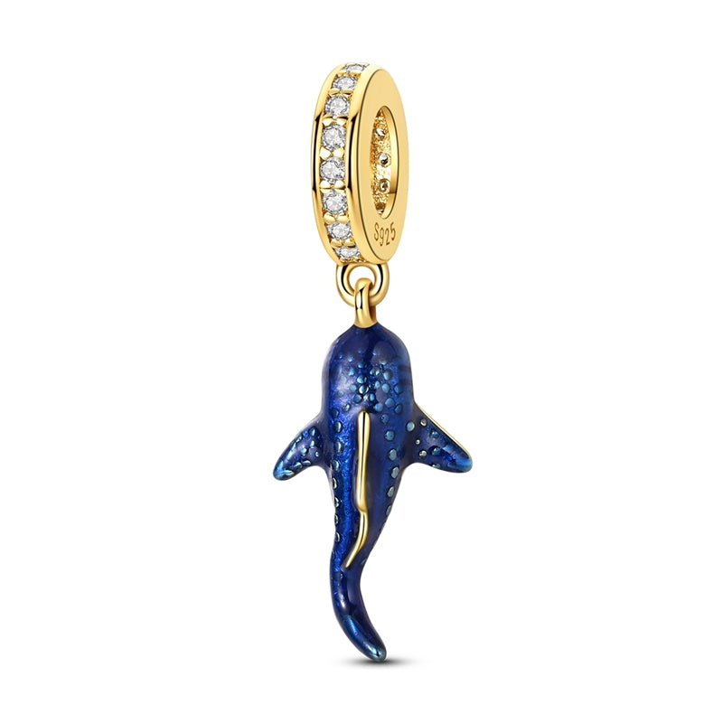 Golden Glow-In-The-Dark Whale Shark Charm