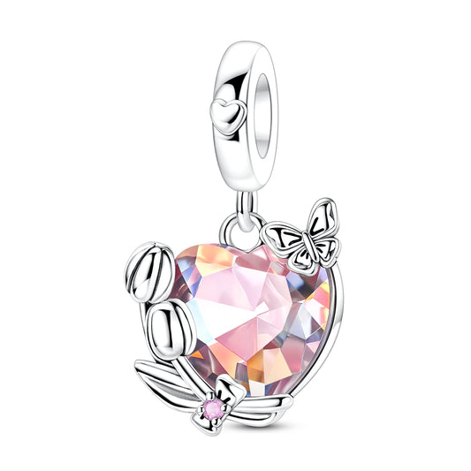 Heart Tulip Charm