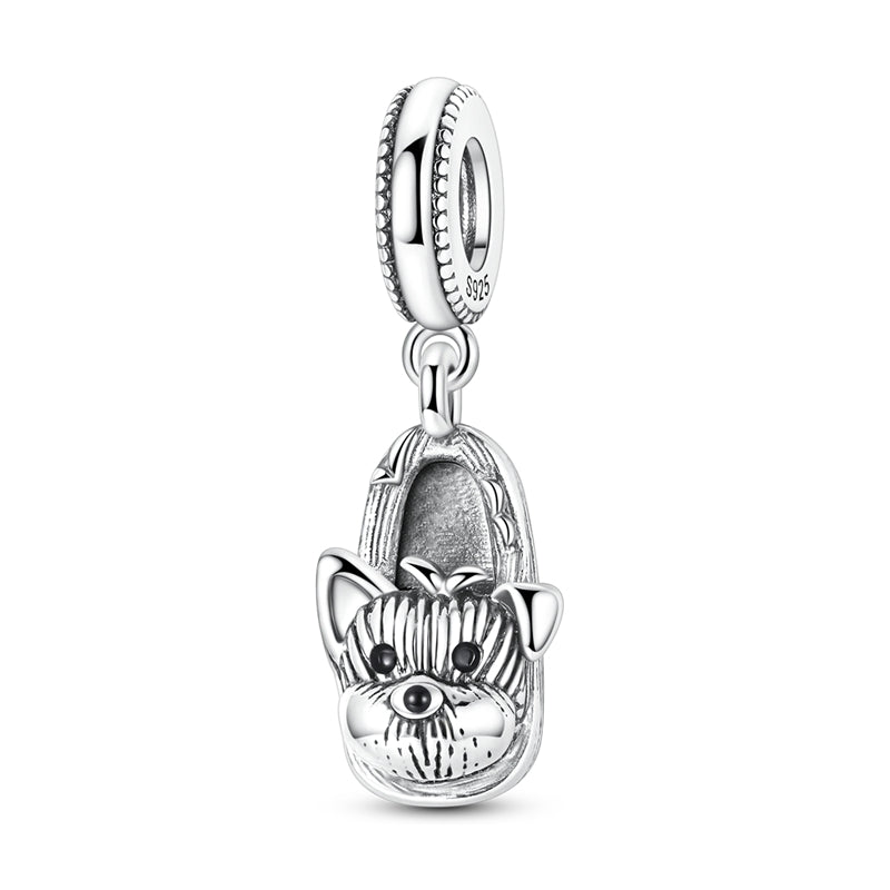 Winter Scribbled Puppy Fur Slippers Charm
