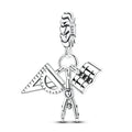 Ruler, Book and Compass 3-in-1 Charm