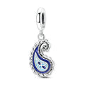 Spring Blue Paisley Charm