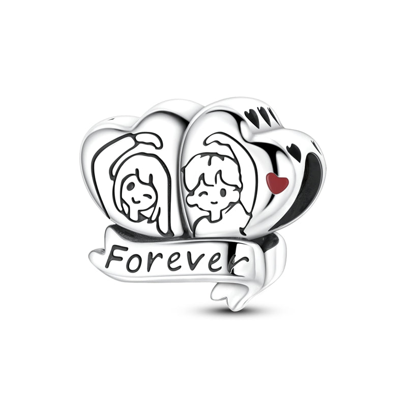 Valentine's Day Couple's Double Heart Charm