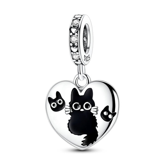 Cartoon Black Cat Charm