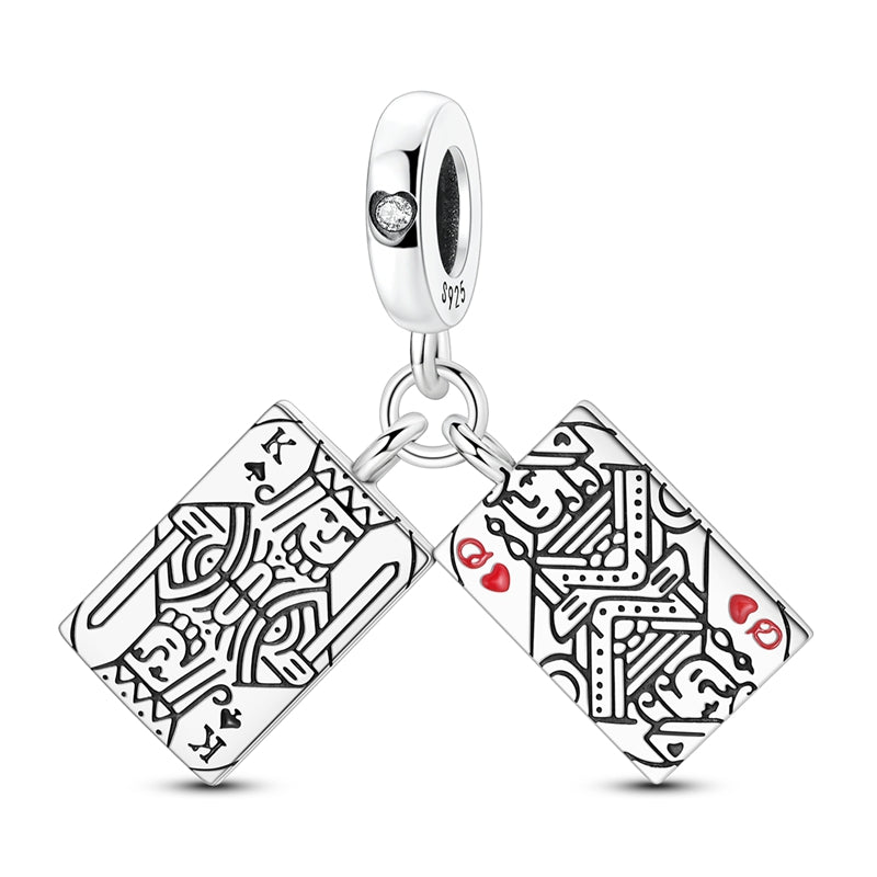 King of Spades and Queen of Hearts Charms