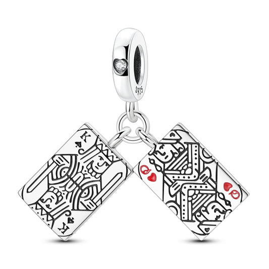 King of Spades and Queen of Hearts Charms
