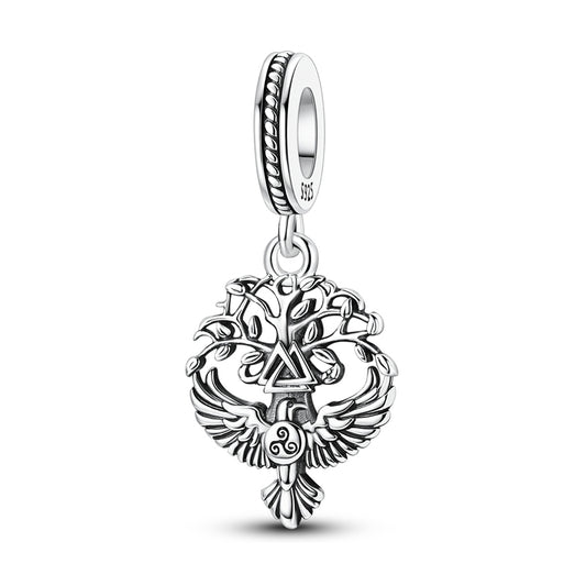 Norse Mythology Viking Series - Raven and Tree of Life Charm
