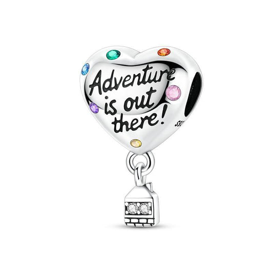 Hot Air Balloon Adventure Heart Charm