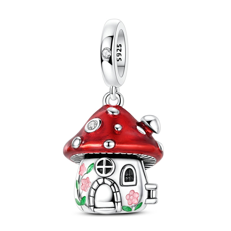 Hinged Mushroom House Charm