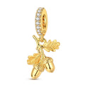 Golden Autumn Acorn Charm