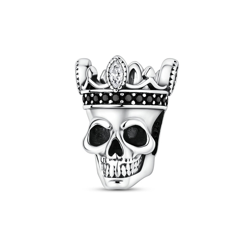 Vintage Crown Skull Charm
