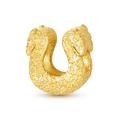 Gold-Tone Textured Horseshoe Dangle Charm