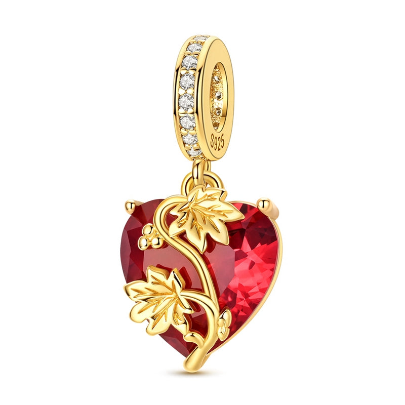 Gold-Tone Vine Heart Charm