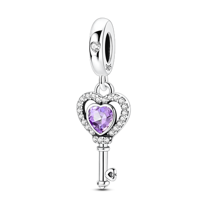 Heart Key Charm