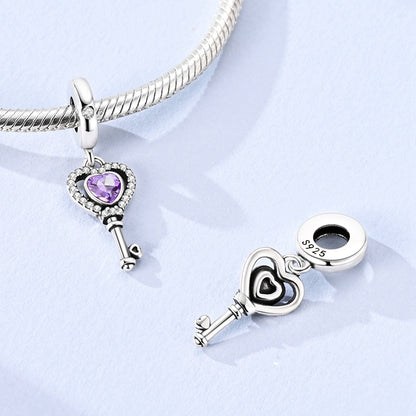 Heart Key Charm